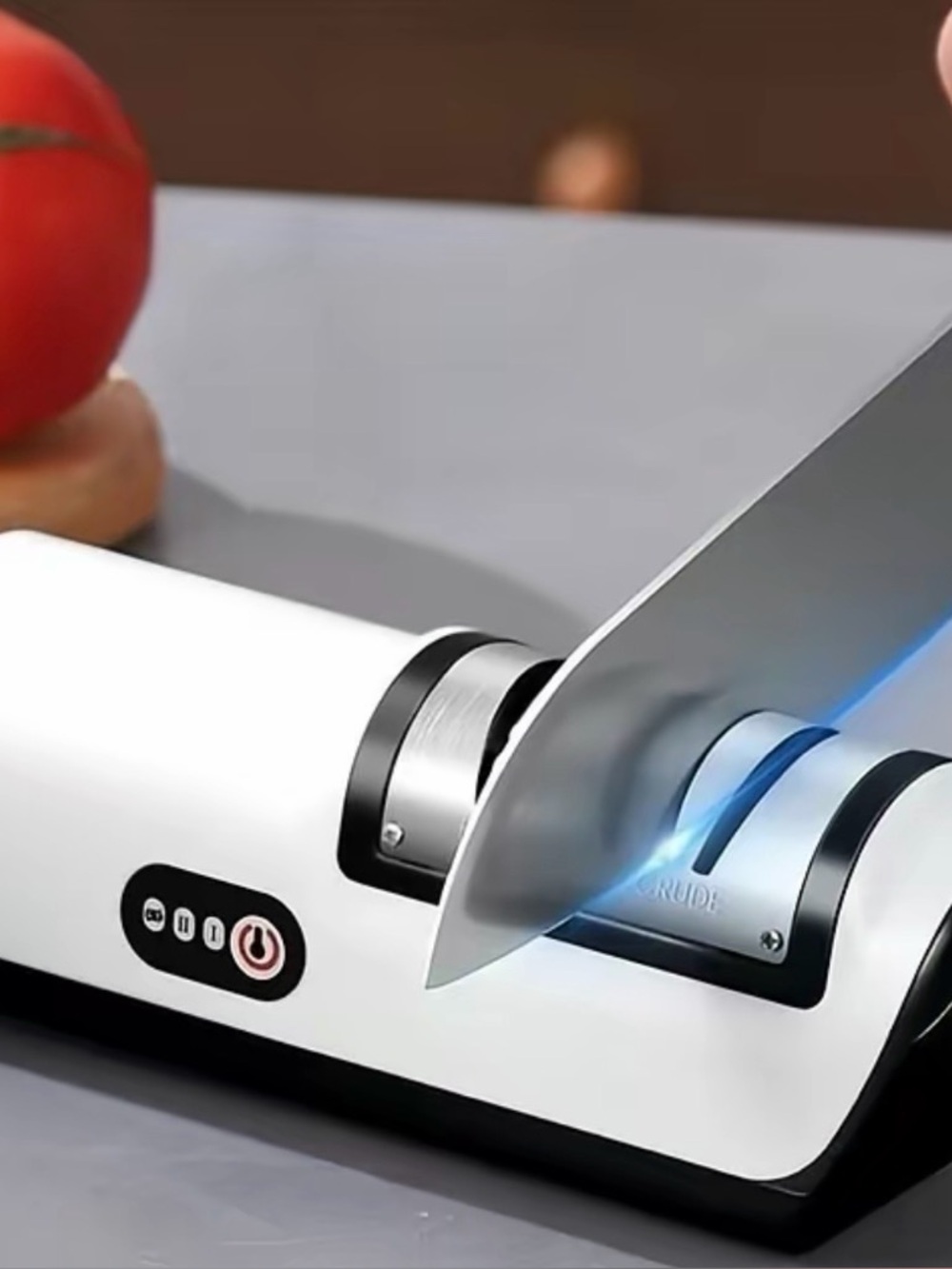 New Electric Knife Sharpener - White and Black